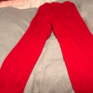 Red sweatpants